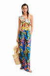 nohavice Desigual Pant Tropical Party royal