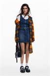 šaty Desigual Denim dress with belt denim dark blue