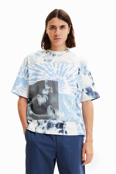 tričko Desigual Jesus azul cielo