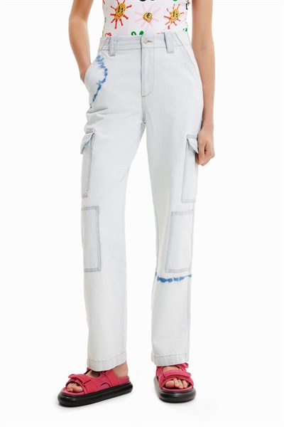 džínsy Desigual Senda jeans white
