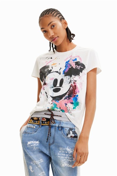 tričko Desigual Mickey Crash blanco