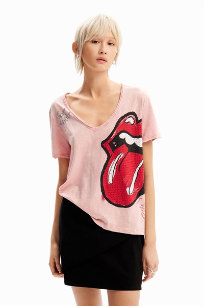 tričko Desigual Rolling rosa palido