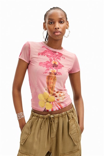 tričko Desigual Shell Lacroix rosa palido
