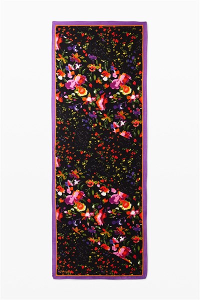 šatka Desigual Mixed Flowers 2 Recta negro