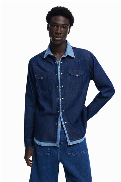 košeľa Desigual Shirt denim medium wash