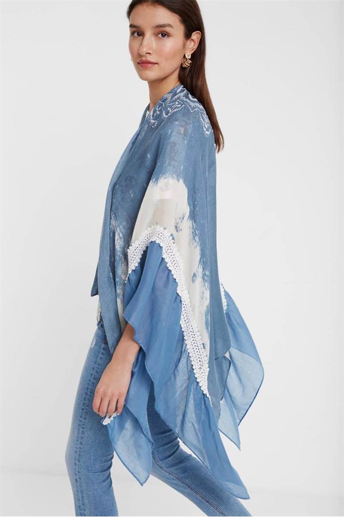 Blu Visita lo Store di DesigualDesigual Kimono_Sunny Mood Sciarpa Taglia Unica Donna Blue Moon 2051 