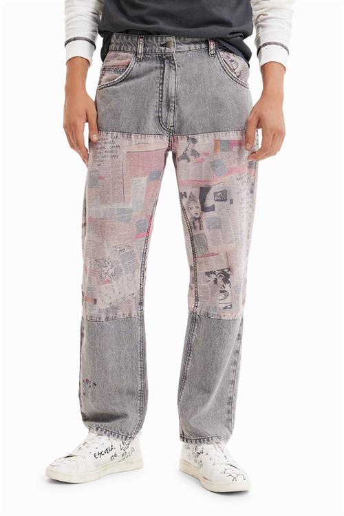 jeansy Desigual Man Template 1 gris alquitran