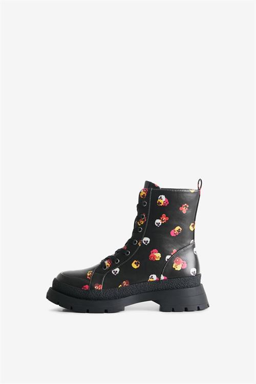 topánky Desigual Boot Flowers negro