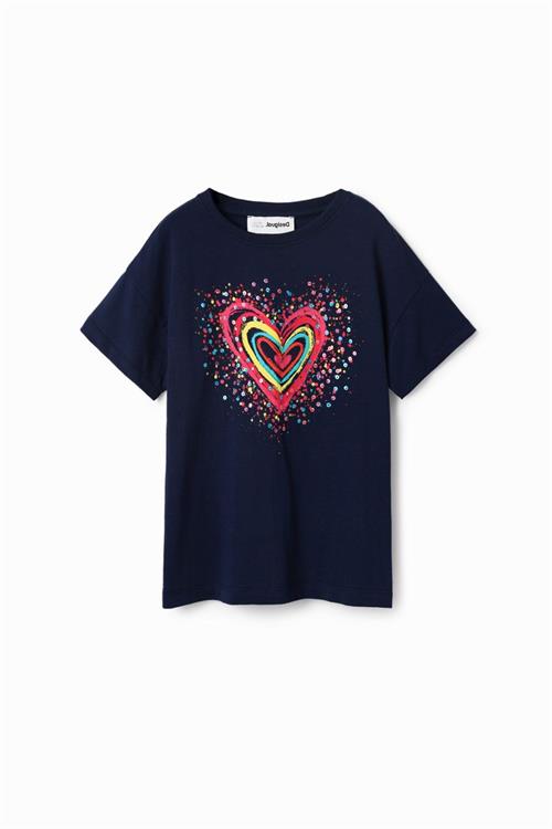 tričko Desigual Heart navy