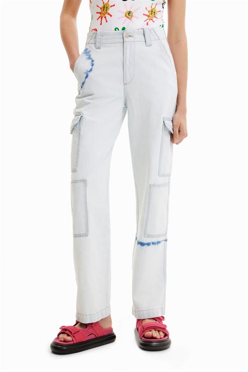džínsy Desigual Senda jeans white