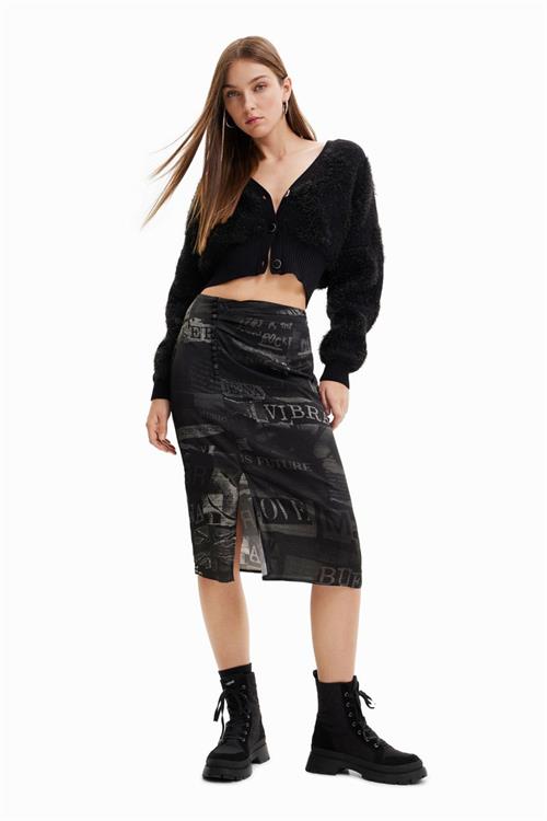 sukně Desigual Skirt negro