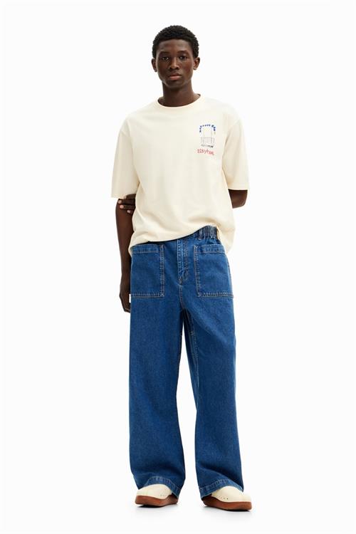 džínsy Desigual Long jeans pockets denim medium wash