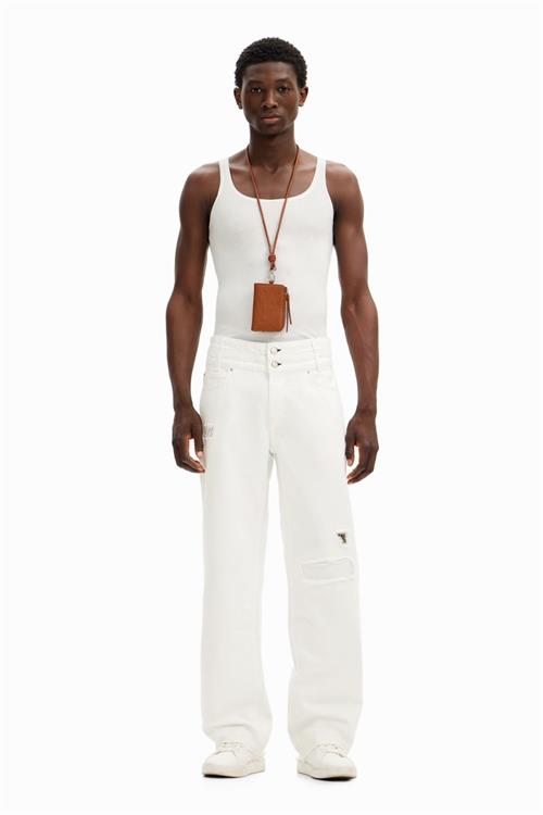 džínsy Desigual Jeans blanco