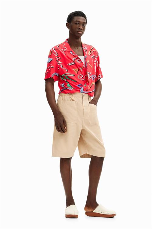 šortky Desigual Plain shorts with pockets crudo