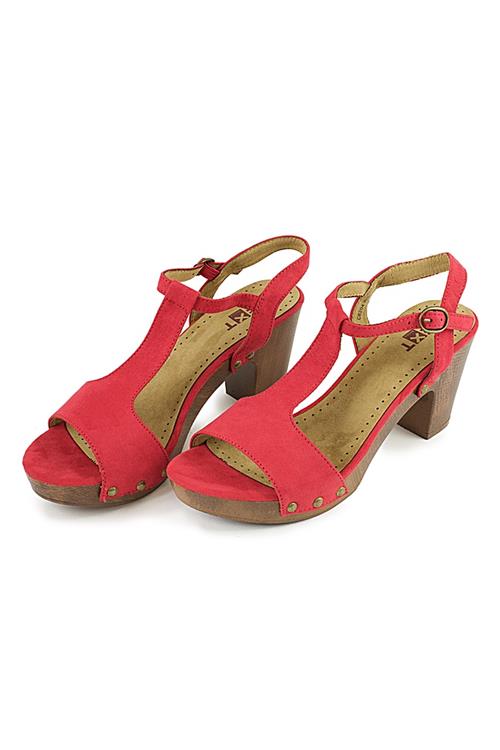 dámské sandály Next Červené sandály na vyvýšené platformě red