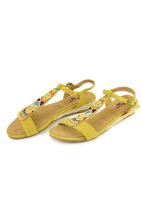 dámské sandály Next Zdobené etno sandály v hořčičné barvě mustard
